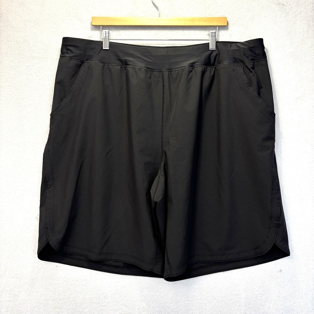 Lands End Nylon Blend Pull On Shorts Womens Plus 24W Black Elastic Comfy Stretch